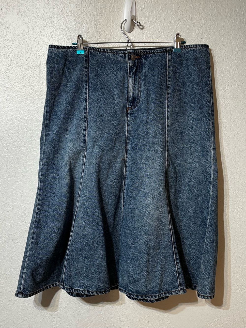 Future Collective Flare Denim Midi Skirt Size 16
